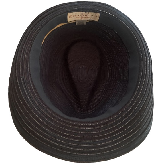 Four buttons Navy blue, tan, short brim Fedora,summer hat, OS - Picture 7 of 8